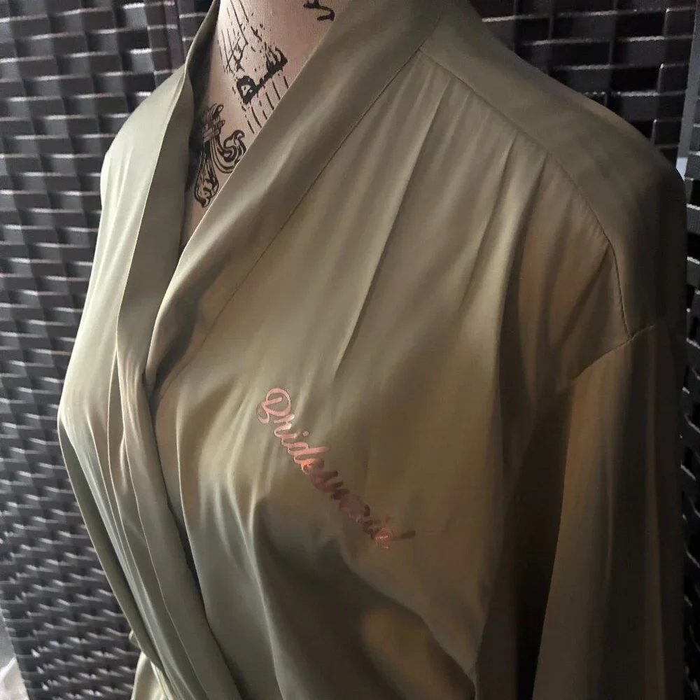BRIDAL PARTY ROBES SILK & LACE - Picture 2 of 6